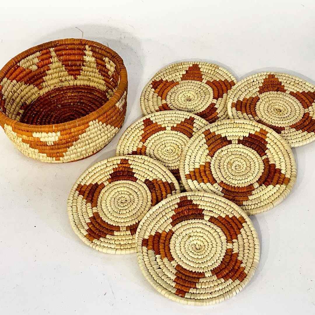 HAND WOVEN COASTER SET/6 (NIAU)