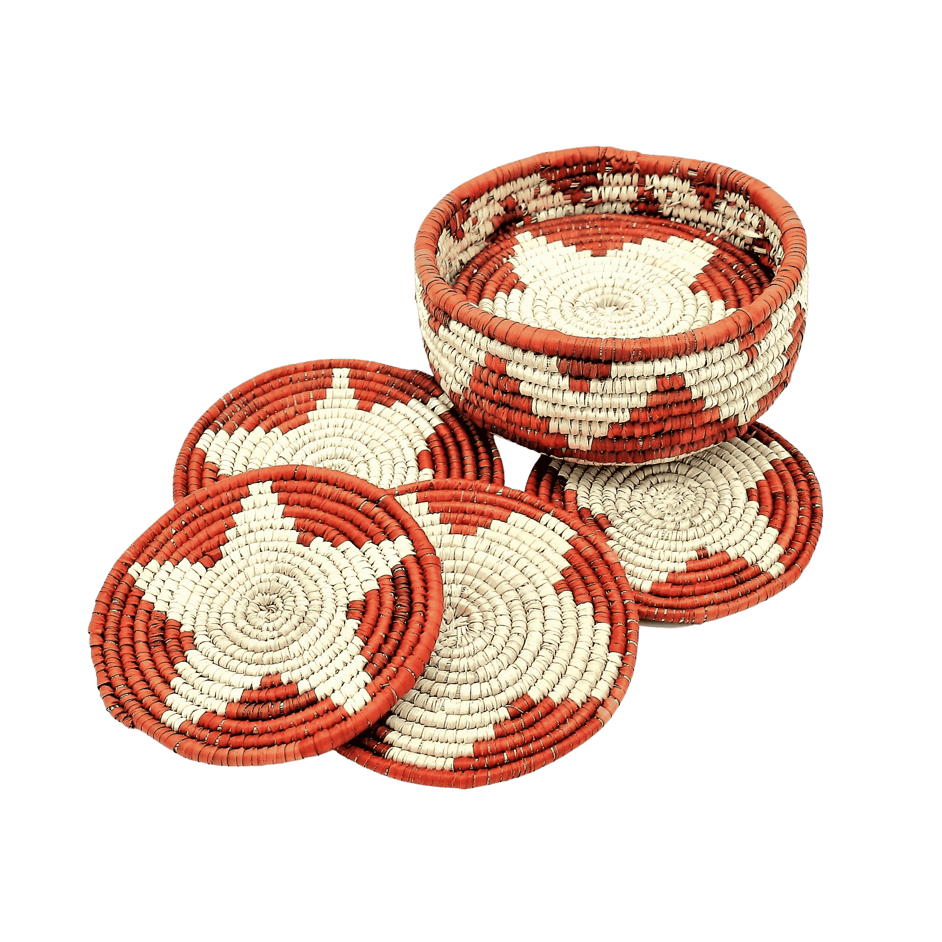 HAND WOVEN COASTER SET/6 (NIAU)