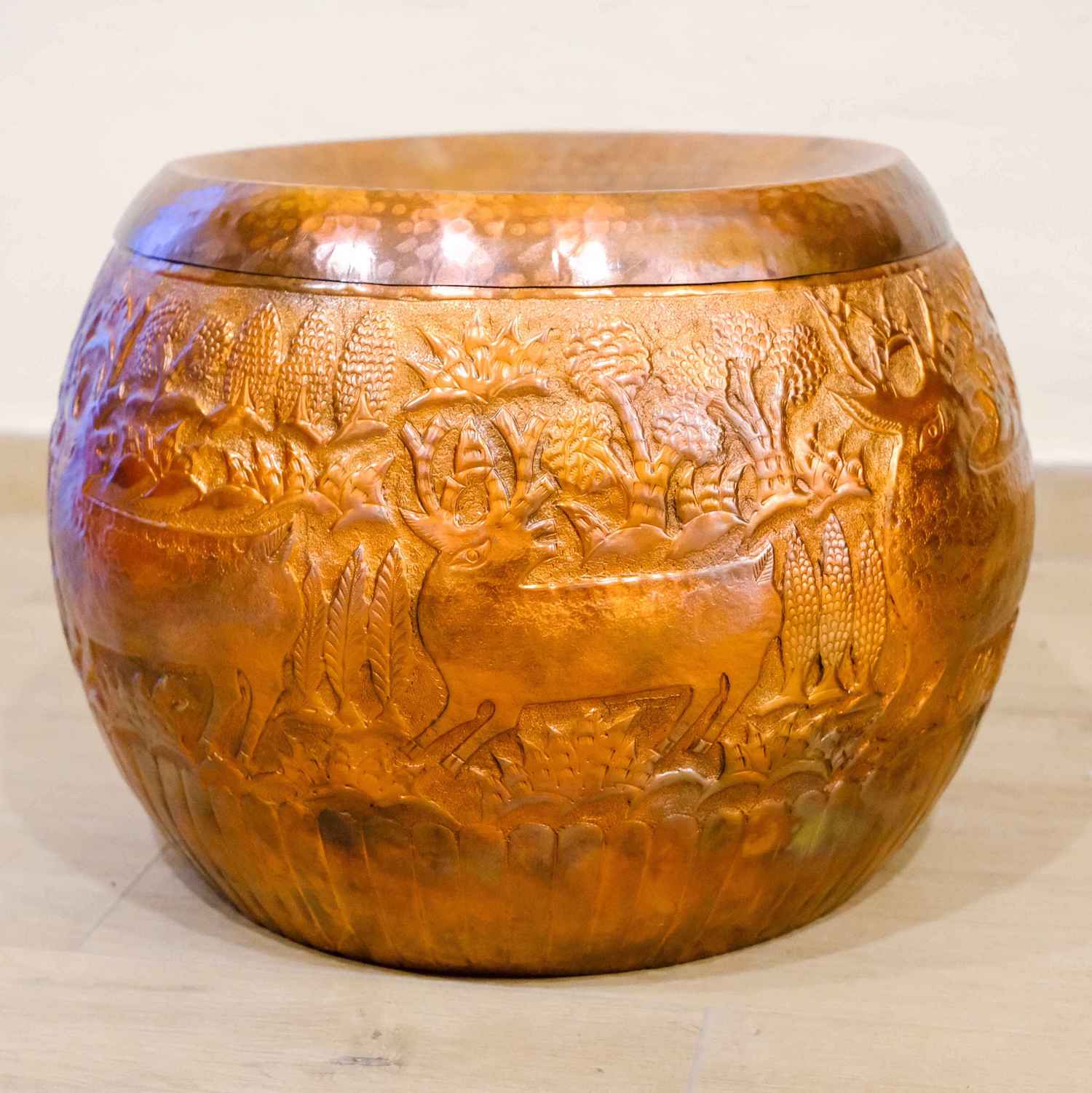 HAND BEATEN COPPER OTTOMAN(NTACP)