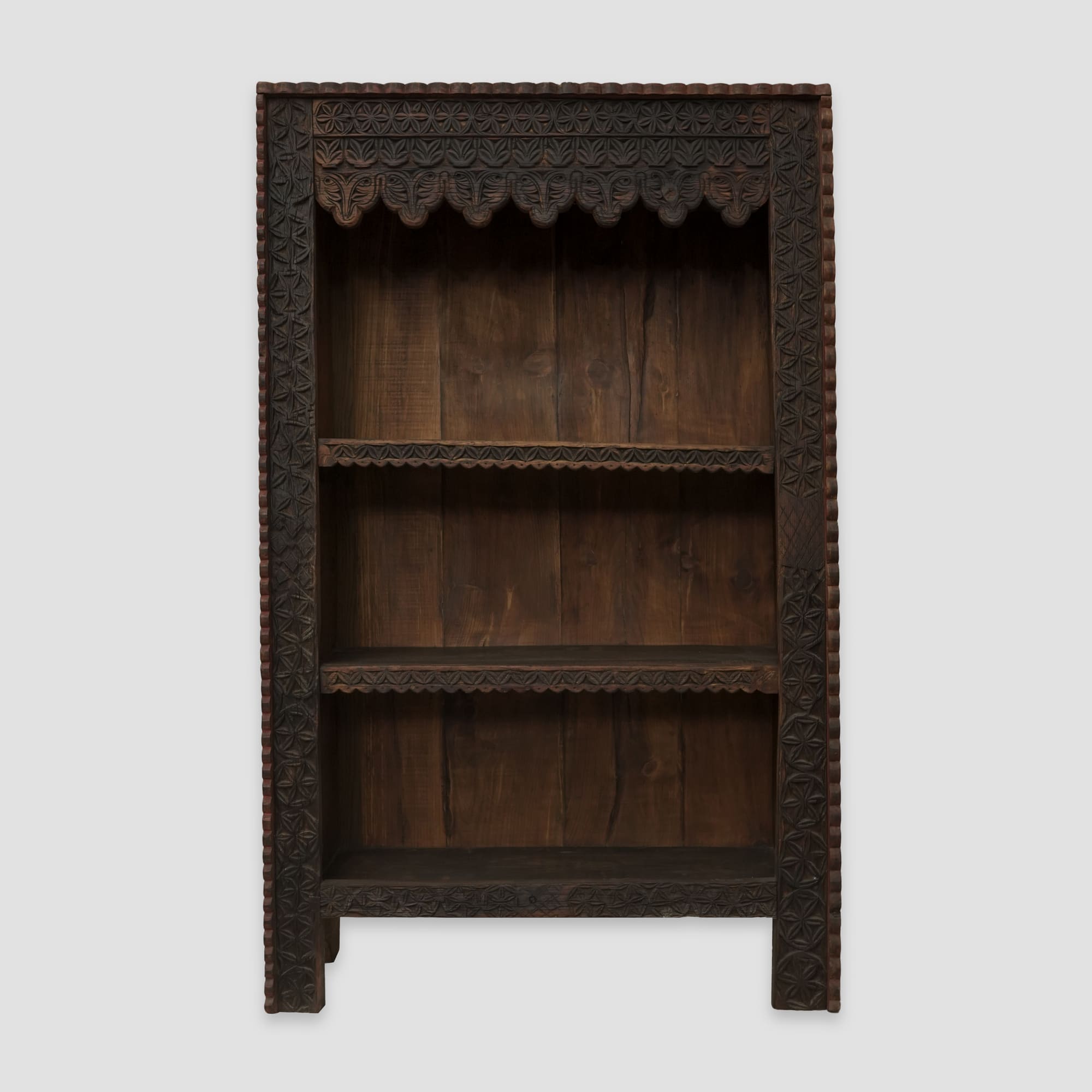 DISCOVER VINTAGE STYLE BOOK SHELF HAND CARVED WOODEN CABINETS 